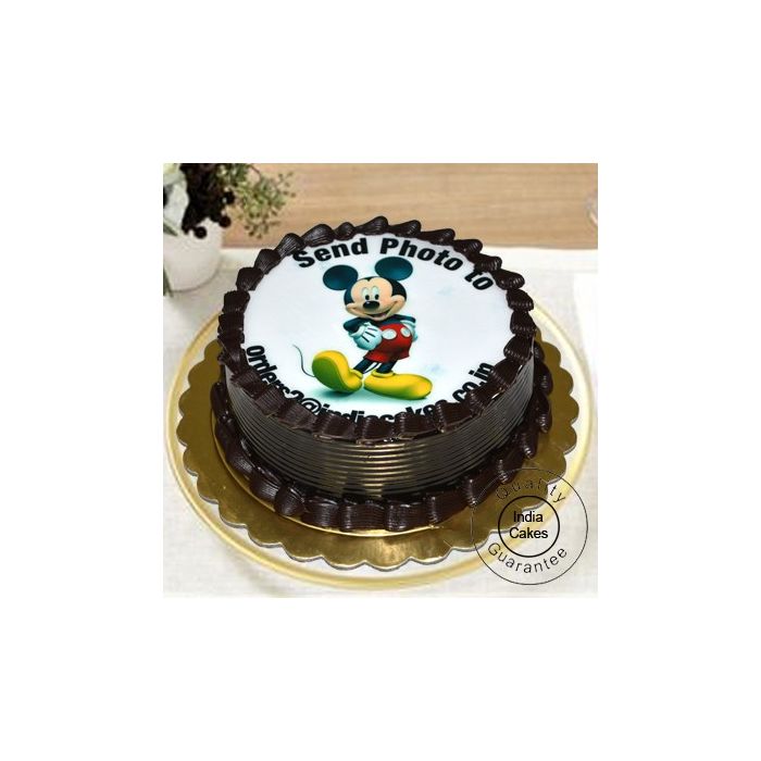 1 Kg Chocolate Truffle Photo Cake with 12 Yellow Roses Bunch