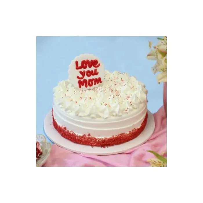 Eggless Classic Red Velvet Cream Cake For Mom Half Kg