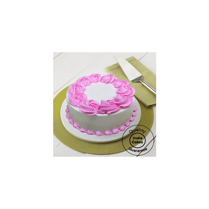 Creamy Rose Strawberry Cake Half Kg