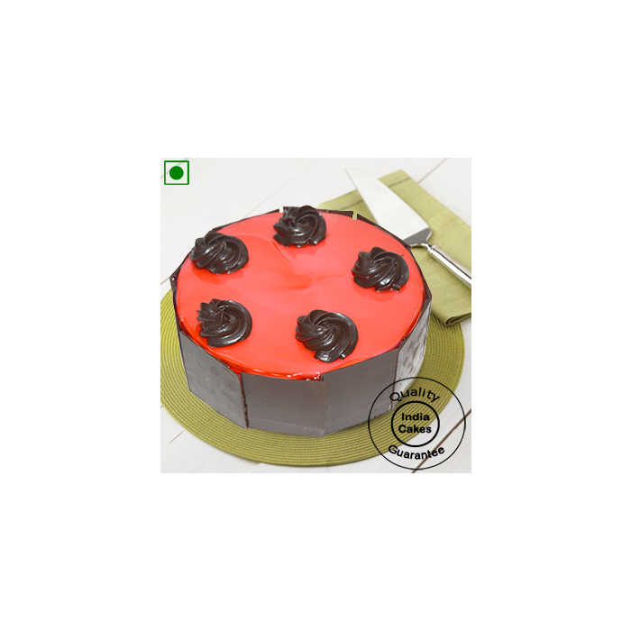 Eggless Choco Spiral Strawberry Cake Half Kg