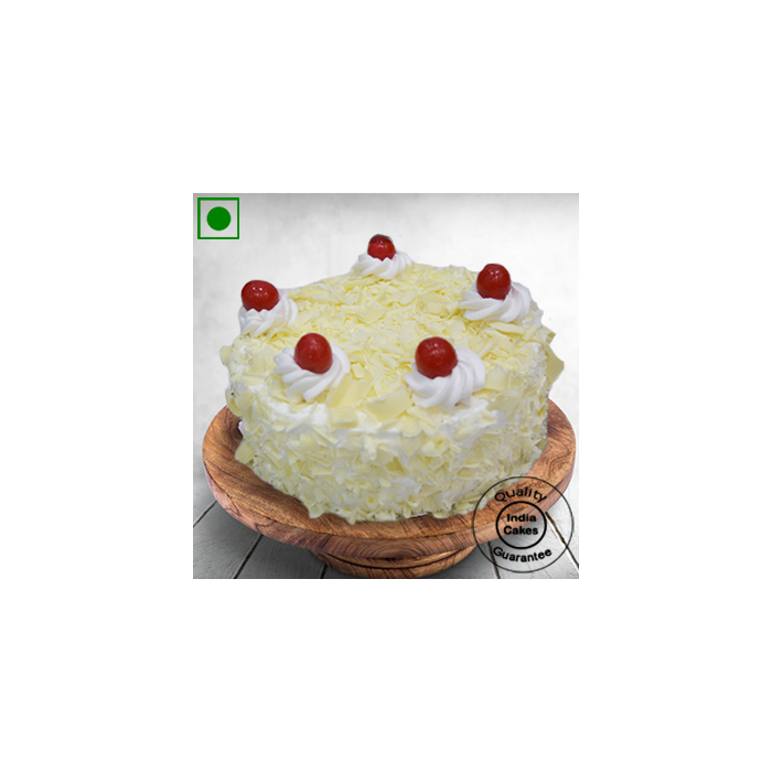 Eggless Delightful White Forest Cake Half Kg Eggless Delightful White Forest Cake Half Kg