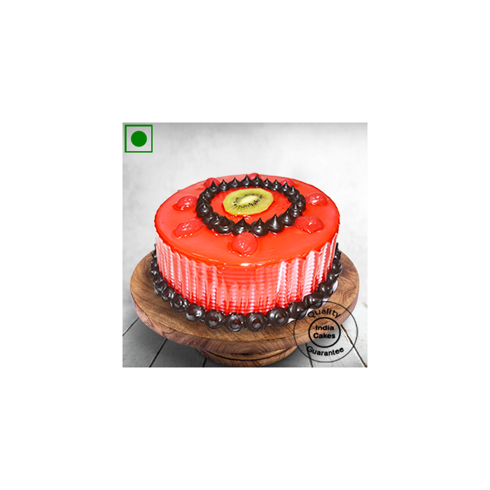 Eggless Fresh Fruit Strawberry Cake Half Kg
