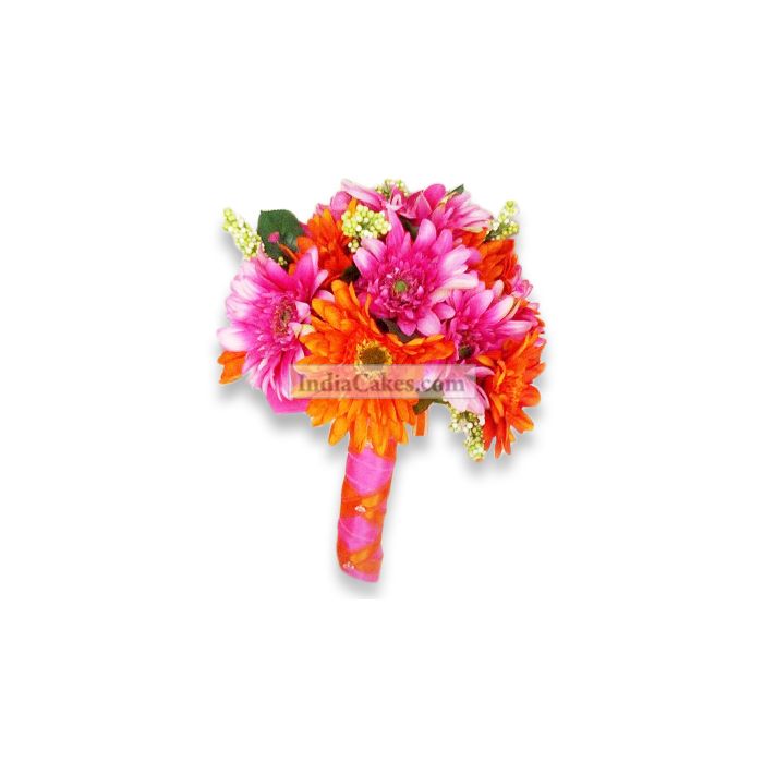 12 Orange Pink Gerberas Arrangement 12 Orange Pink Gerberas Arrangement