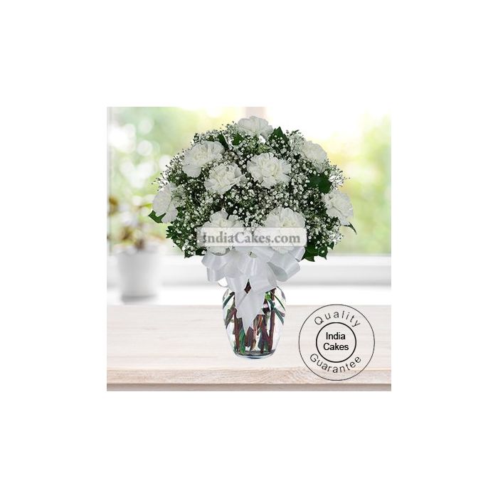 15 WHITE CARNATIONS BUNCH 15 WHITE CARNATIONS BUNCH