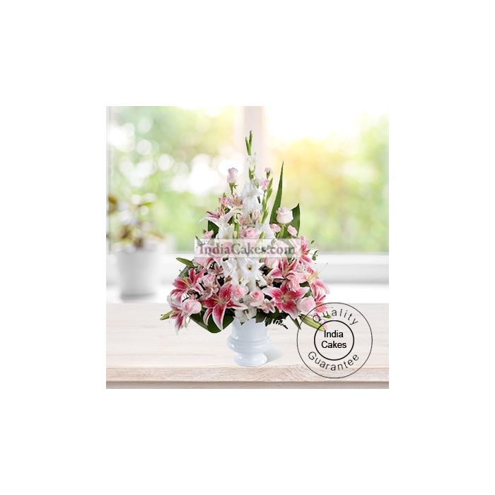 6 MULTIBUDS MIX ASIATIC LILLIUMS ARRANGED IN A BASKET 6 MULTIBUDS MIX ASIATIC LILLIUMS ARRANGED IN A BASKET