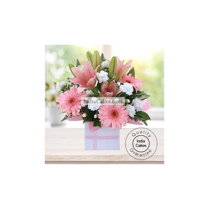 ARRANGEMENT OF 6 GERBERAS AND 6 LILLIUM ARRANGEMENT OF 6 GERBERAS AND 6 LILLIUM