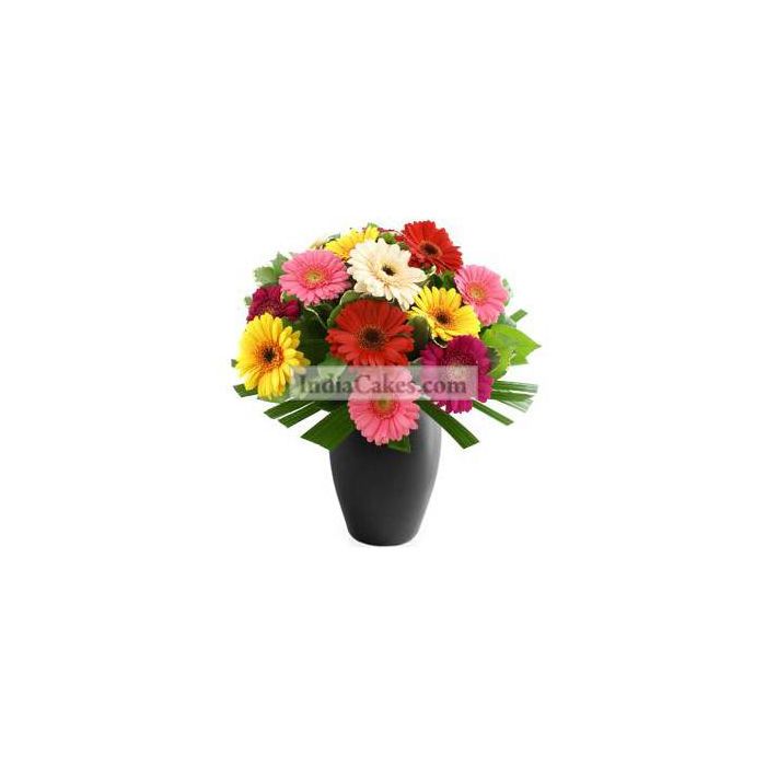 Mixed Gerberas with Vase Mixed Gerberas with Vase