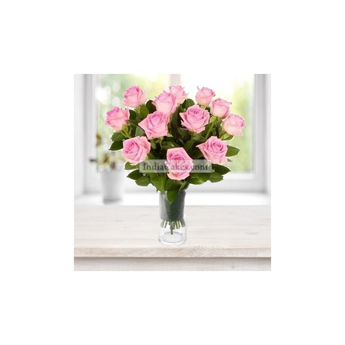 Hand Tied 15 Pink Roses Bunch Hand Tied 15 Pink Roses Bunch