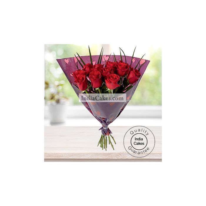 HAND TIED 20 RED ROSES BUNCH