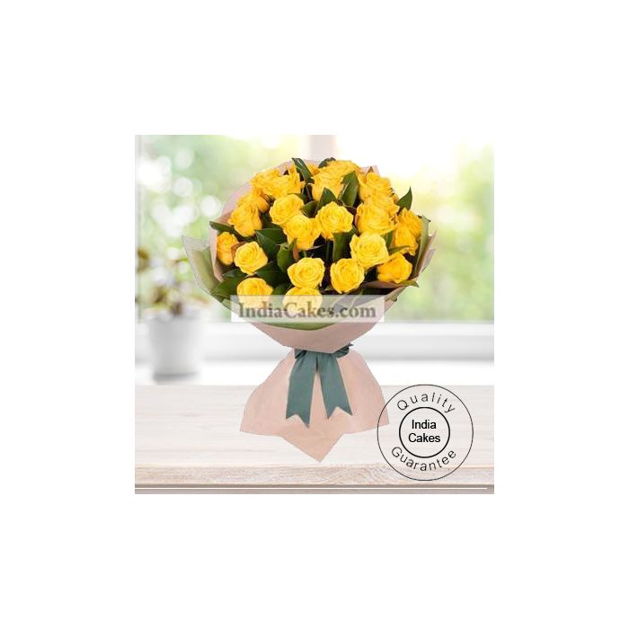 HAND TIED 20 YELLOW ROSES BUNCH HAND TIED 20 YELLOW ROSES BUNCH