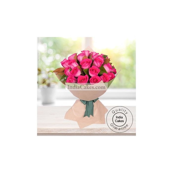 Hand Tied 30 Pink Roses Bunch