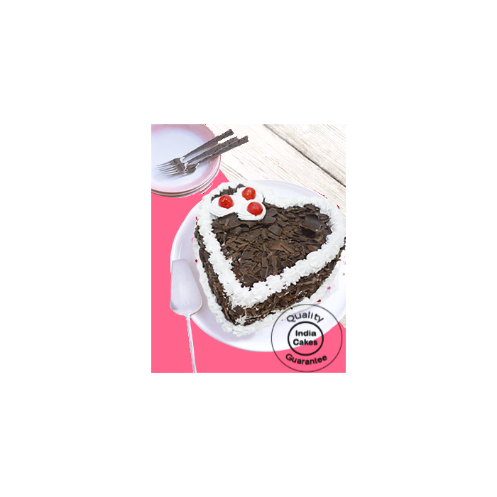 Heart-Beating Black Forest Heart Shaped Cake Half Kg Heart-Beating Black Forest Heart Shaped Cake Half Kg