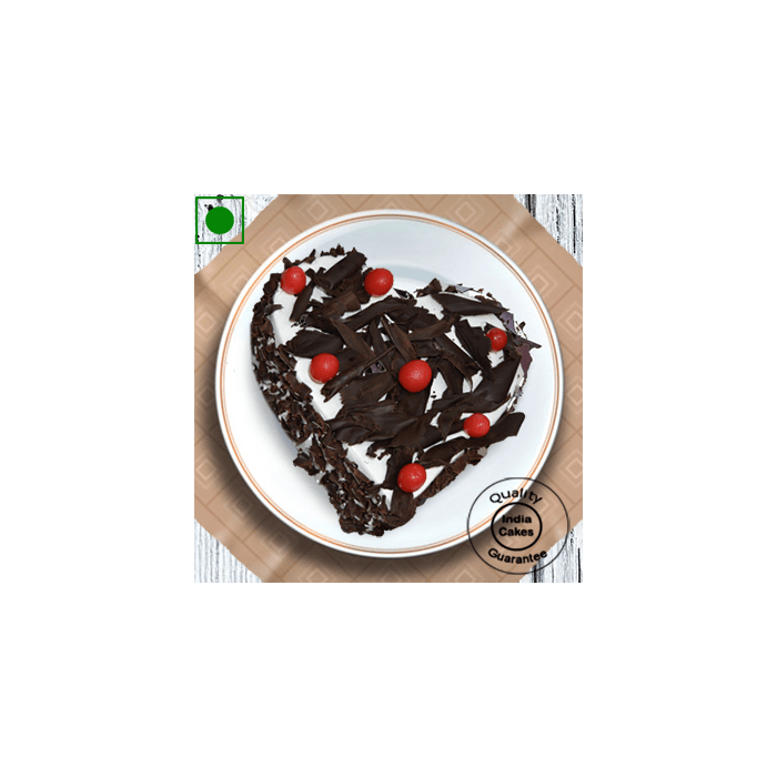 Eggless Half Kg Heart Shape Black Forest Cake Eggless Half Kg Heart Shape Black Forest Cake