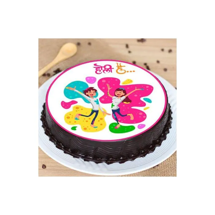 Eggless Holi Hai Poster Cake