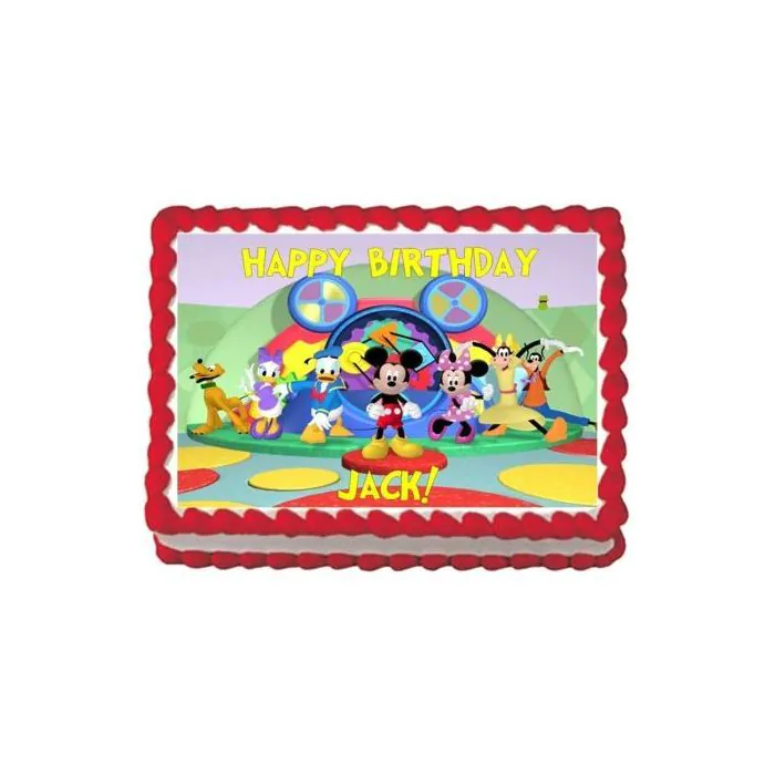 Eggless Mickey and Friends Photo Cake Half Kg