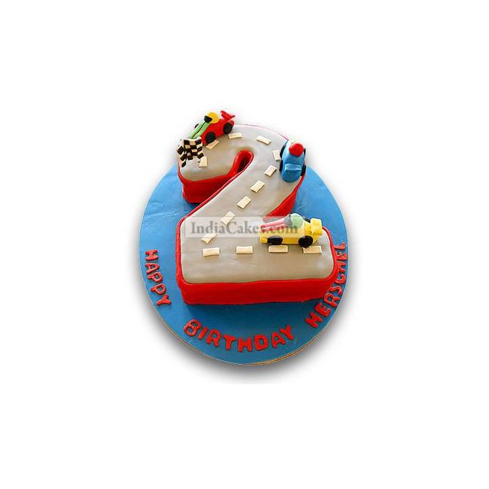 2.5 Kg Car Race Birthday Cake