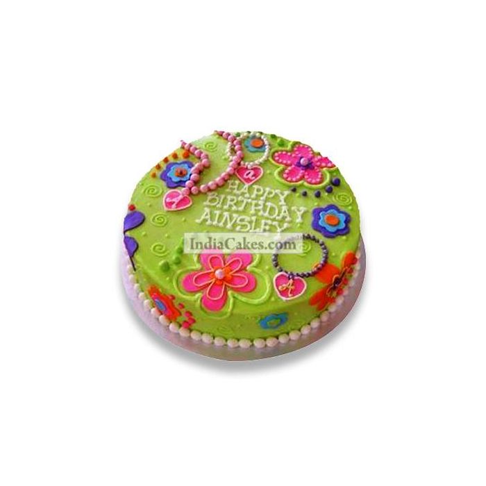 2 Kg Green Girly Cake 2 Kg Green Girly Cake
