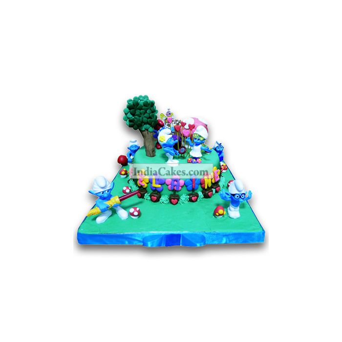 2.5 Kg Smurf Land Cake 2.5 Kg Smurf Land Cake