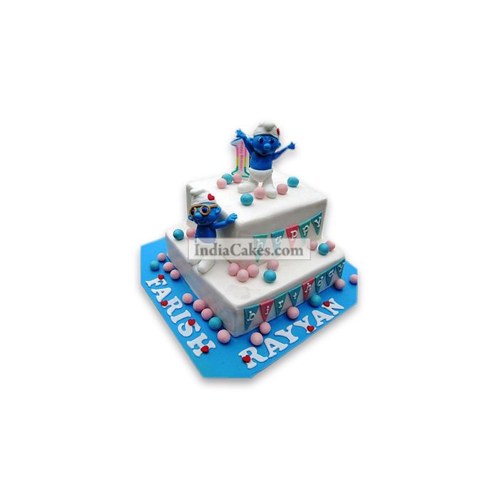 3 Kg Smurfs Birthday Cake 3 Kg Smurfs Birthday Cake
