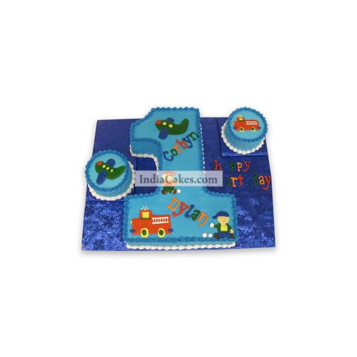 1st Birthday Twin Boys Cake Three Kilogram 1st Birthday Twin Boys Cake Three Kilogram