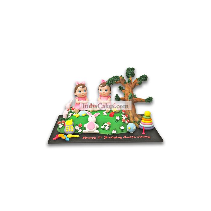 1st Birthday Twin Girls Cake Three Kilogram 1st Birthday Twin Girls Cake Three Kilogram