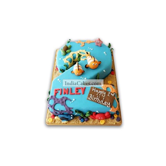 2nd Birthday Sea World Cake Three Kilogram 2nd Birthday Sea World Cake Three Kilogram