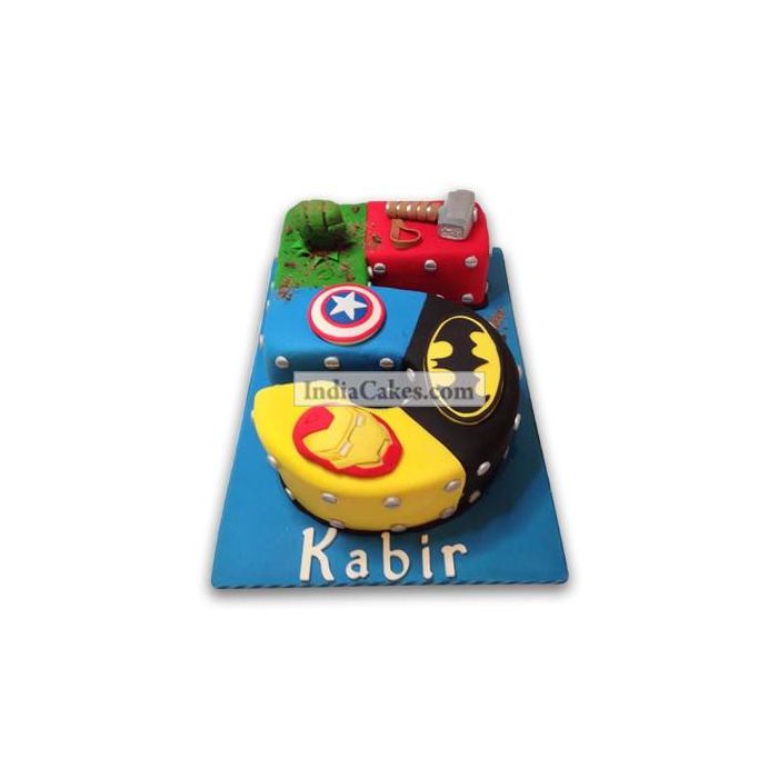 5th Birthday Super Heroes Cake Three Kilogram 5th Birthday Super Heroes Cake Three Kilogram