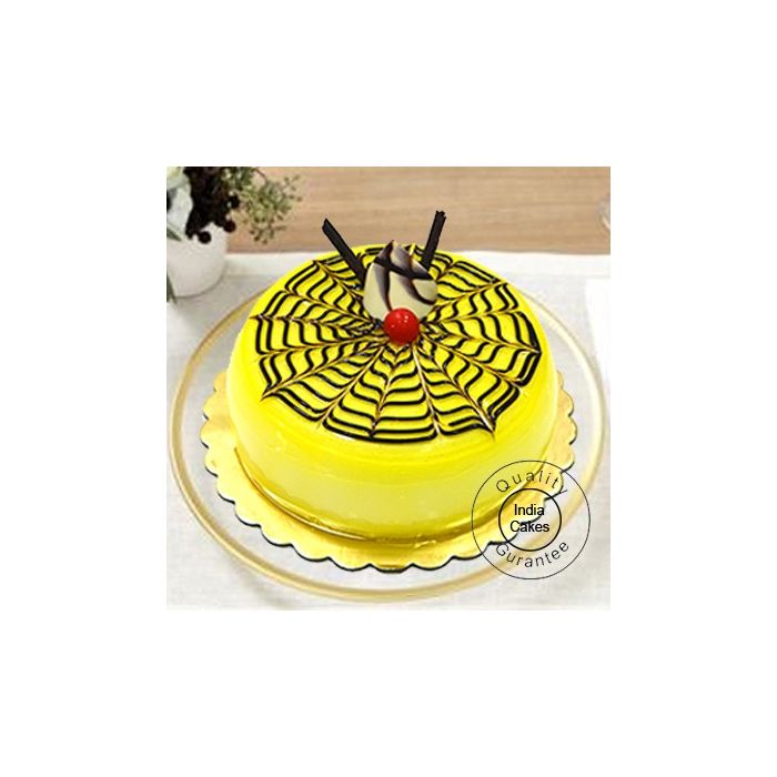 1 Kg Eggless Pineapple Dome Cake 1 Kg Eggless Pineapple Dome Cake