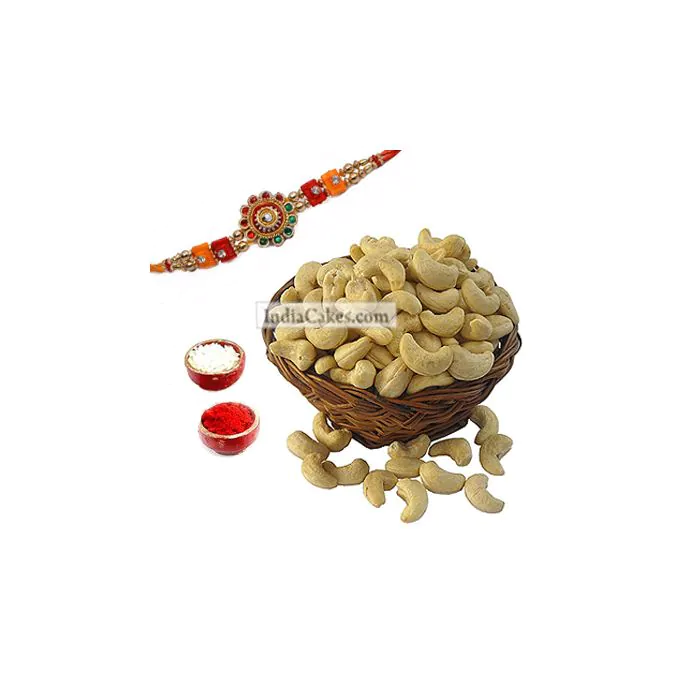 Rakhi with 200 gms Cashew Dryfruits Rakhi with 200 gms Cashew Dryfruits