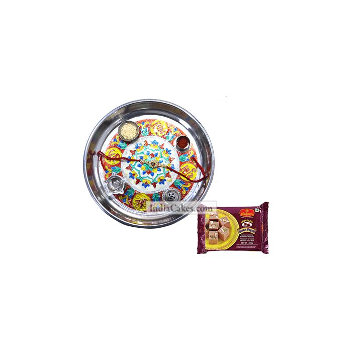 Silver Thali With Design And Soanpapdi Silver Thali With Design And Soanpapdi
