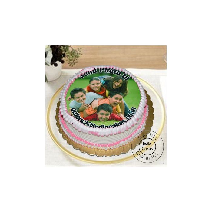 1 Kg Eggless Vanilla Photo Cake with 12 Pink Roses Bunch 1 Kg Eggless Vanilla Photo Cake with 12 Pink Roses Bunch