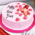 Eggless Happy New Year Strawberry Cake thumbnail