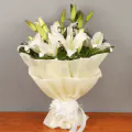 Refined Beauty of 6 White Lilies Bunch thumbnail