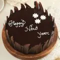 Eggless Round Delicious Chocolate New Year Cake thumbnail